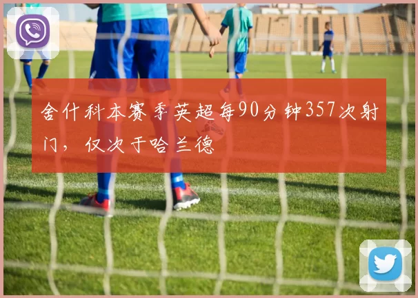 舍什科本赛季英超每90分钟357次射门，仅次于哈兰德